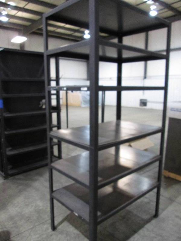 lot 50 image: Heavy metal shelf, 48 wide, 30 de...