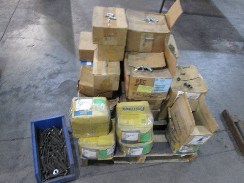 lot 63 image: Pallet of bolts and hardware...