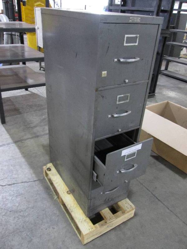 lot 65 image: 4 drawer metal file with first aid ...