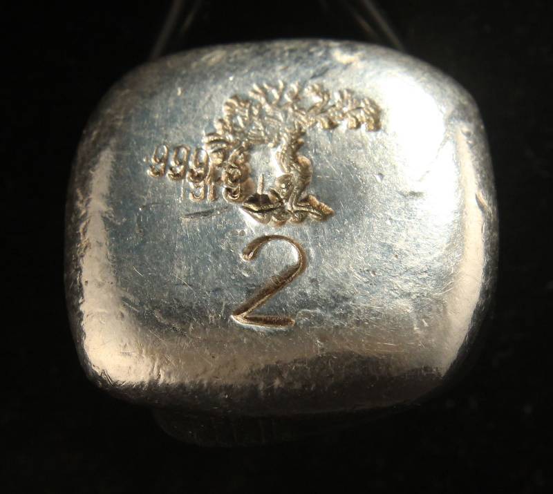 2 TROY OZ. .999 FINE SILVER TORNADO DESIGN HAND POURED