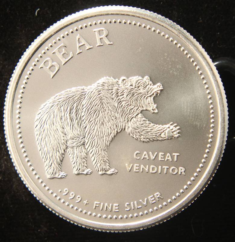 1 TROY OZ. .999 FINE SILVER BULLS VS. BEARS ROUND