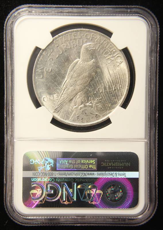 1922 PEACE SILVER DOLLAR MS62 NGC
