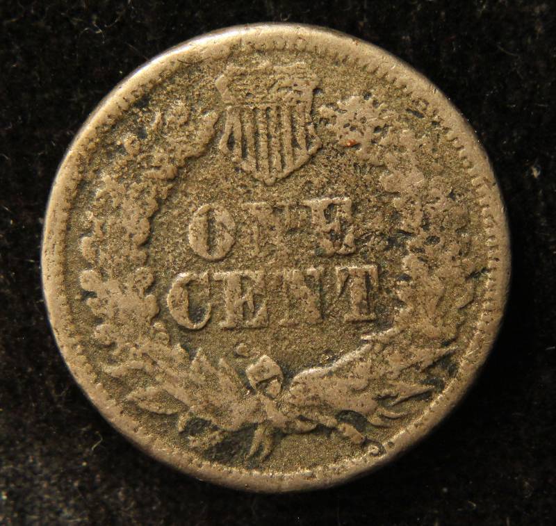 1863 INDIAN HEAD CENT VG DETAILS POROUS