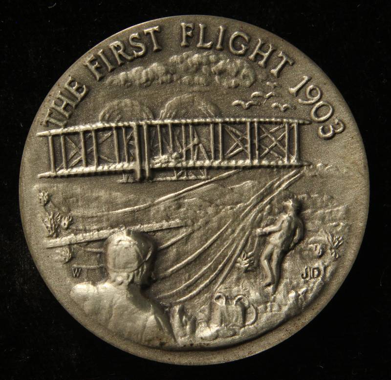 VINTAGE WRIGHT BROTHERS 1.11 TROY OZ. STERLING SILVER ART ROUND LONGINES SYMPHONETTE SOCIETY