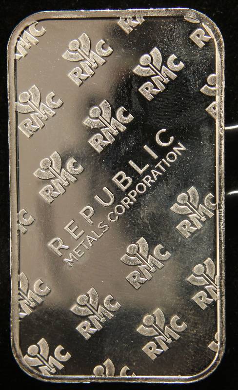 1 TROY OZ. .999 FINE SILVER BAR RMC REPUBLIC METALS