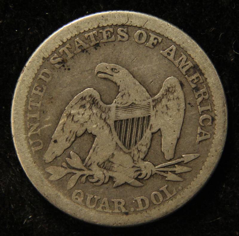 1858 SEATED LIBERTY SILVER QUARTER FINE