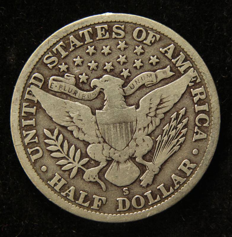 1915-S BARBER HALF DOLLAR FINE