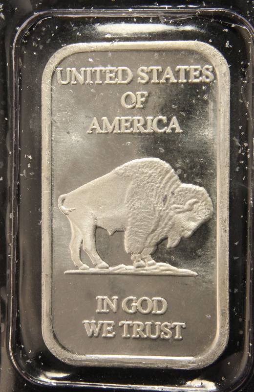 1 TROY OZ. .999 FINE SILVER BAR INDIAN BUFFALO SEALED