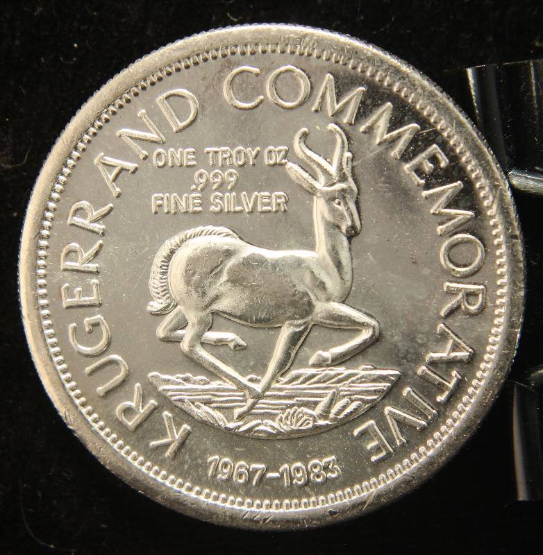 1 TROY OZ. .999 FINE SILVER 1967-1983 KRUGERRAND COMMEMORATIVE