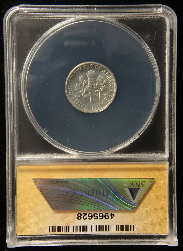 1959 ROOSEVELT SILVER DIME PF66 ANACS