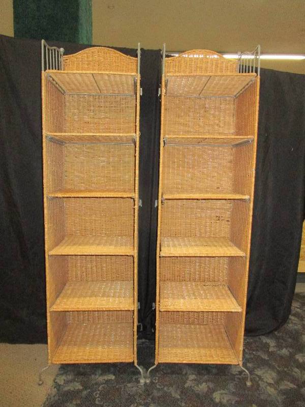 lot 27 image: 2- Whicker Shelves