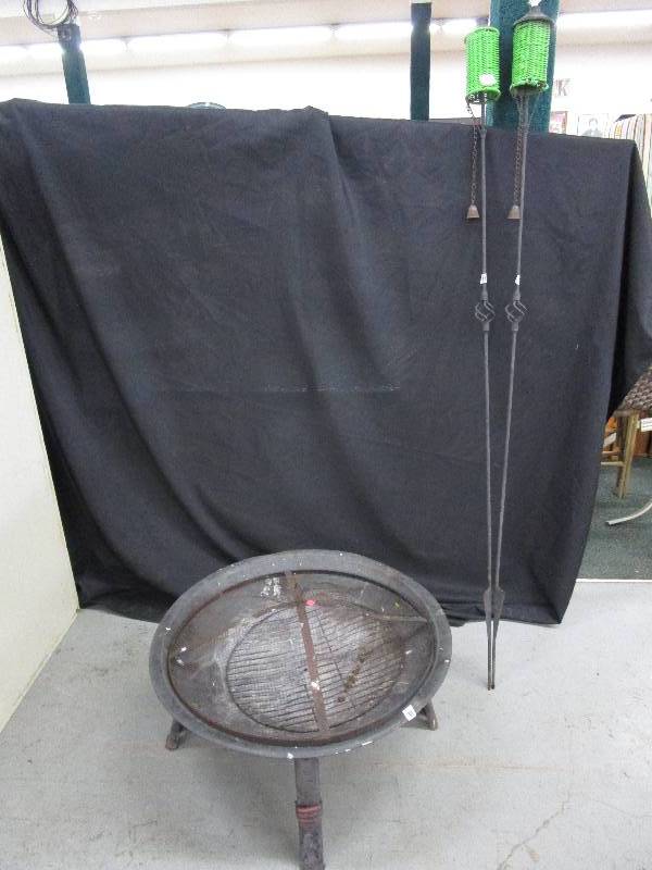 lot 43 image: Fire Pit and Torches metal Handles