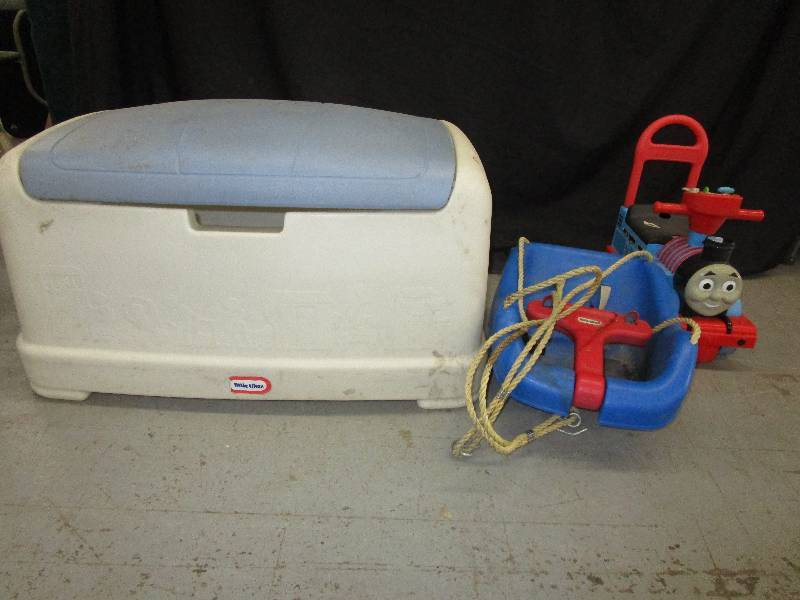 lot 45 image: Little Tikes Starage Toy Box, Swing and Train