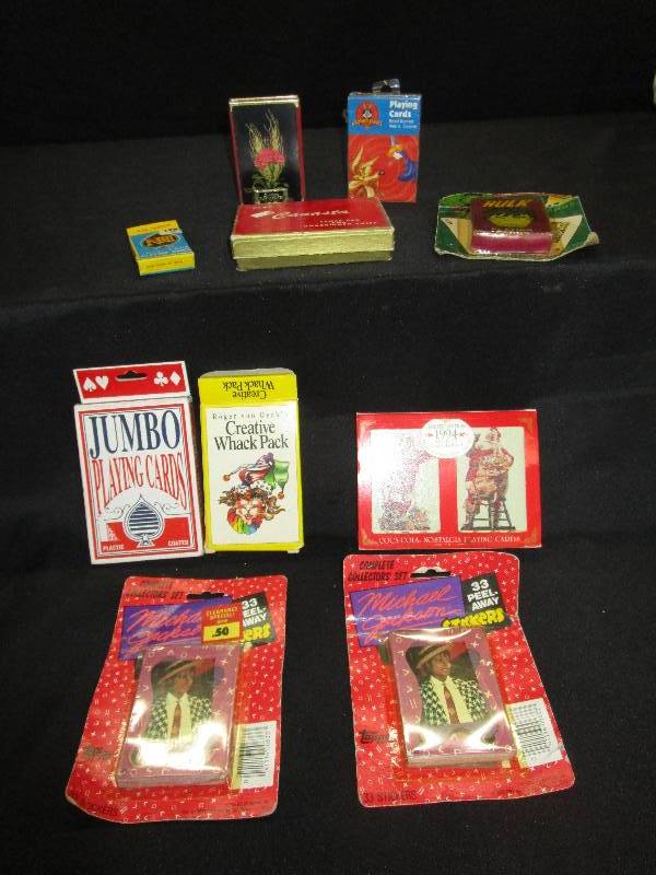 lot 57 image: Playing Card, Naked Female Cards and Michael Jackson Collectible Stickers