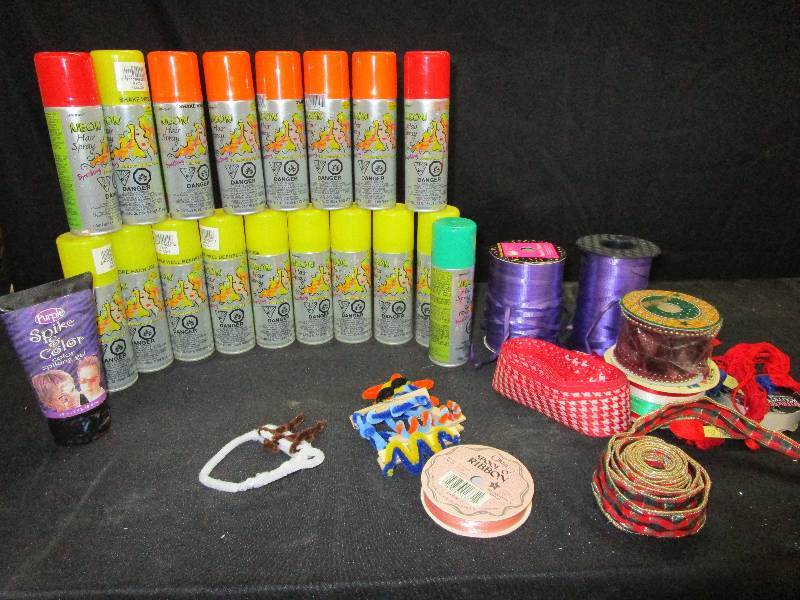 lot 98 image: Florescent Hair Colors of Various Colors and Ribbon