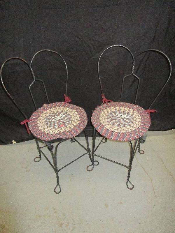 lot 113 image: 2 Old Ice cream Chairs