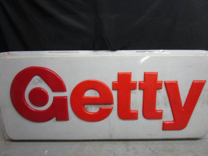 lot 143 image: Large GettyTexaco Plastic Signs