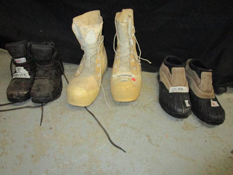 lot 149 image: 3 pairs of Boots 11, 10 12 and 11 12