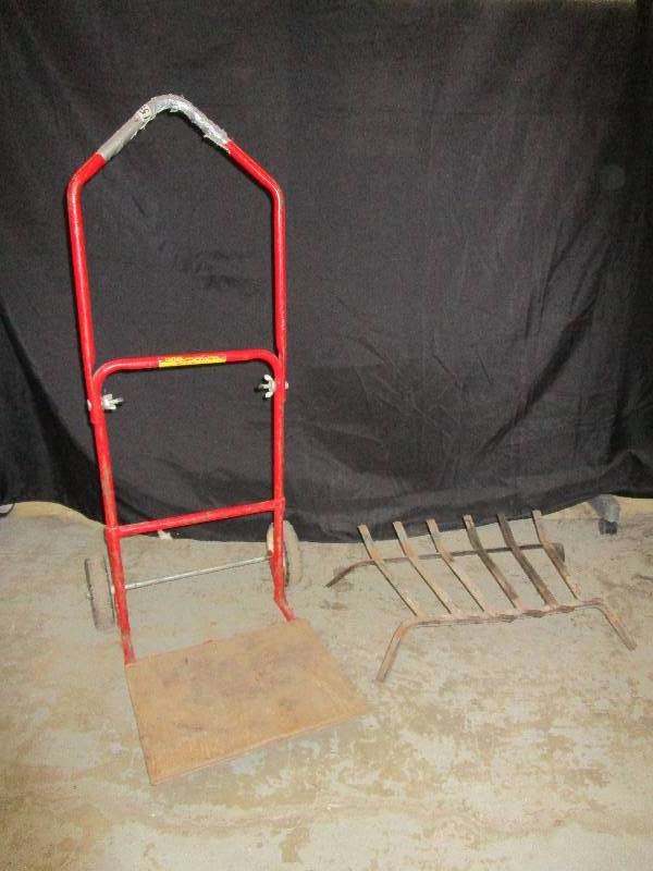 lot 154 image: Dolly Cart and Fireplace Grate