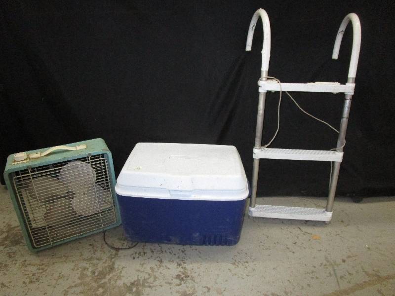 lot 170 image: Cooler, Fan and Ladder