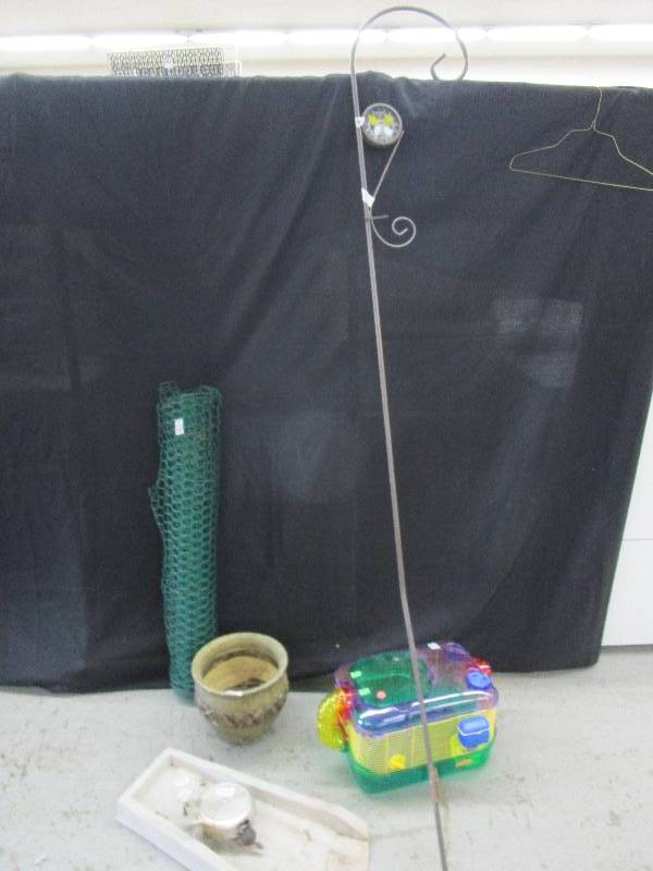 lot 173 image: Hamster Cage, Chickenwire, Flower Pot, Clothes Line and Drain Train