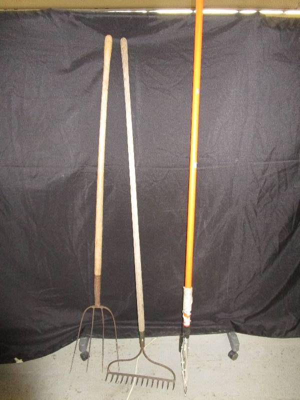lot 183 image: Branch Trimmer, Fork and Rake
