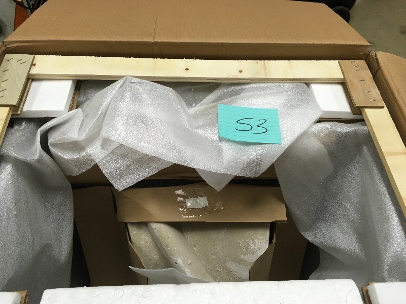 WLF7020-SG 25 in. Vanity in Silver Gray with Cultural Marble Vanity Top in White with White Basin  Open box not used