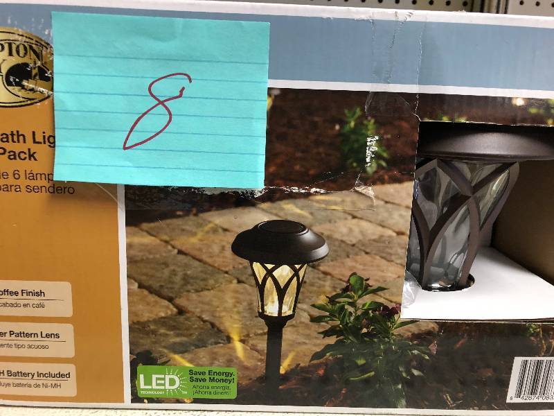 Hampton Bay Path & Landscape Lights Solar LED Bronze Fan Cage Pathway Light Set  not used