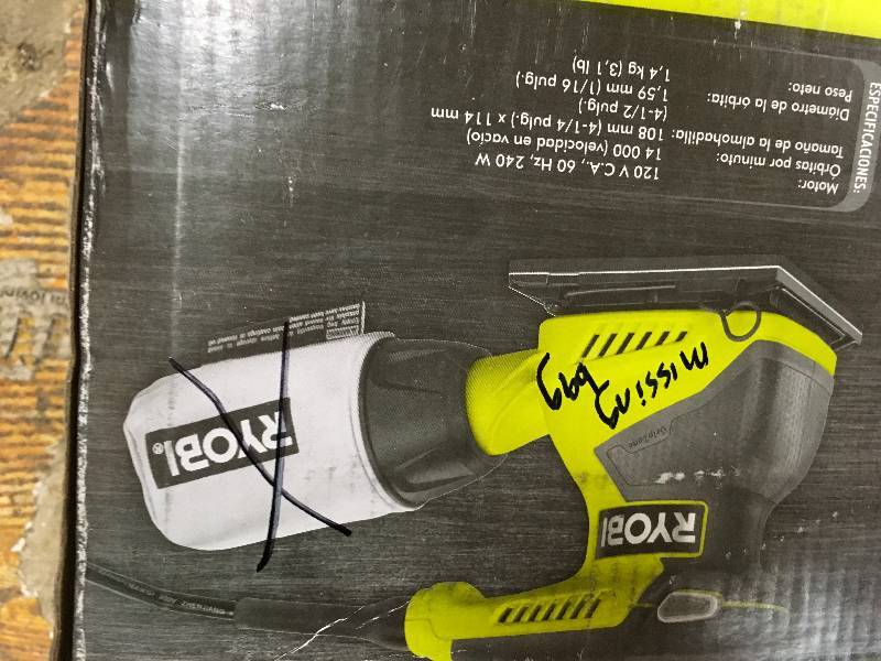 RYOBI 2 Amp 14 Sheet Sander missing bag USED in working condition