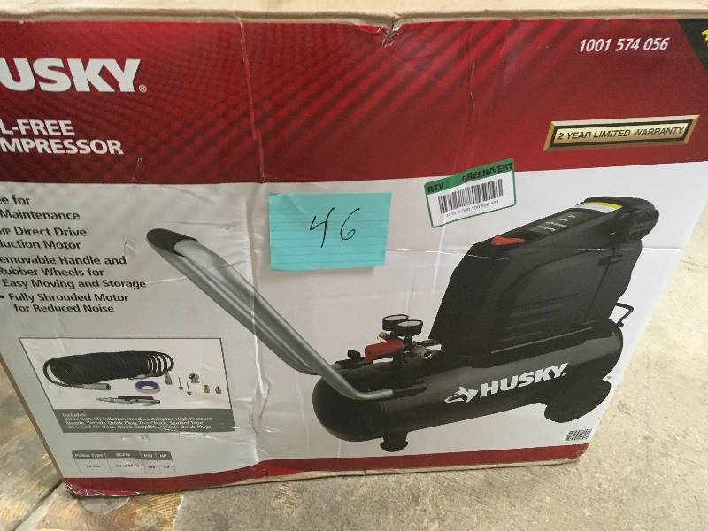 HUSKY 8 Gal. Portable Oil Free Electric Air Compressor Not Used