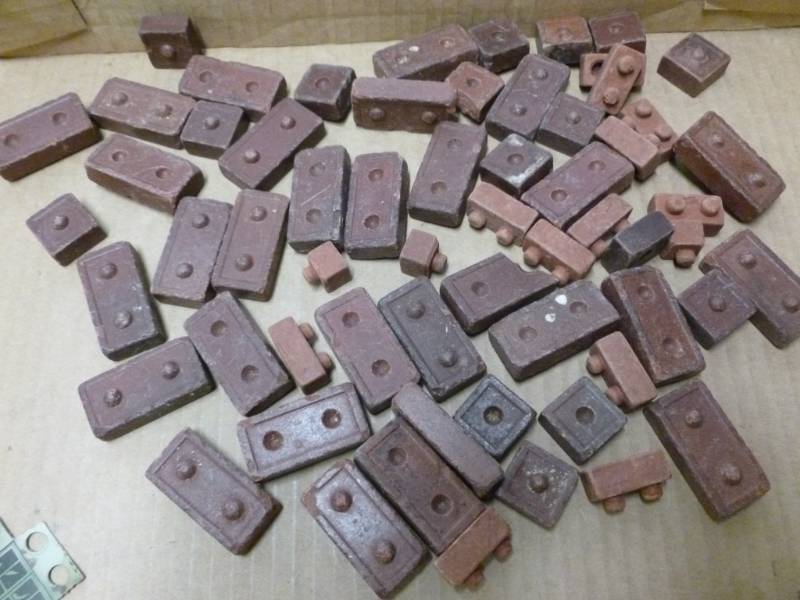 lot 153 image: Antique Clay Legos Type  Building Blocks