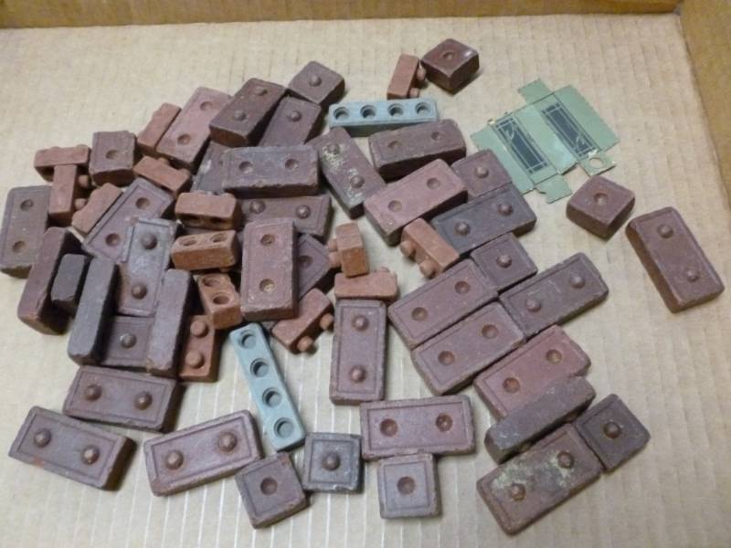 lot 156 image: Antique Clay Legos Type  Building Blocks