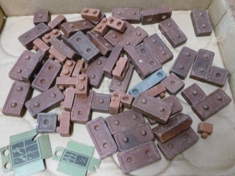 lot 157 image: Antique Clay Legos Type  Building Blocks