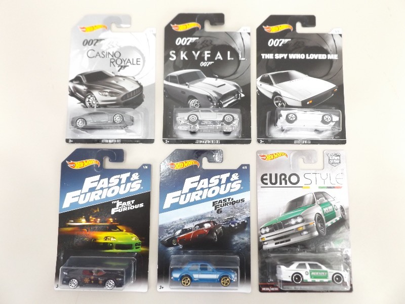 lot 6 image: 6 James Bond, Fast & Furious, etc. Hot Wheels Specialty Cars