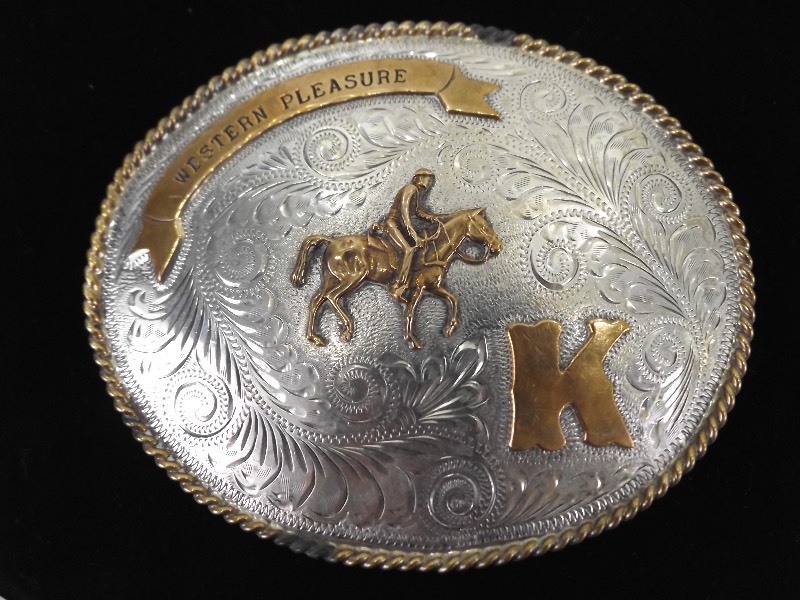lot 18 image: Large Vintage Sterling Silver Belt Buckle