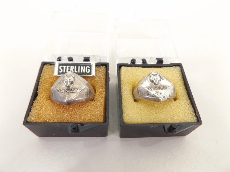 lot 20 image: 2 Vintage Cub Scout Sterling Silver Rings