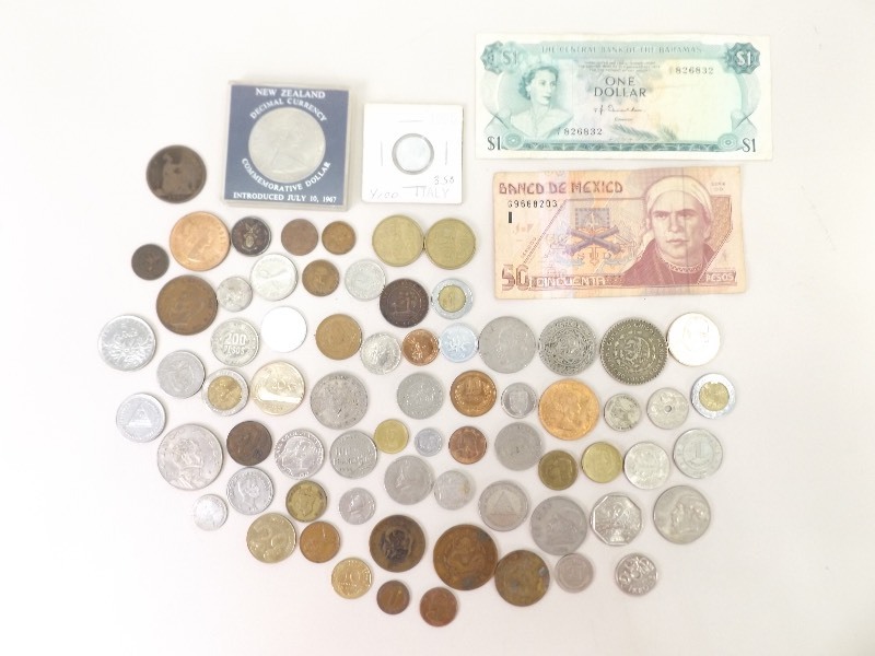 lot 36 image: Large Lot of Foreign Coins and Currency