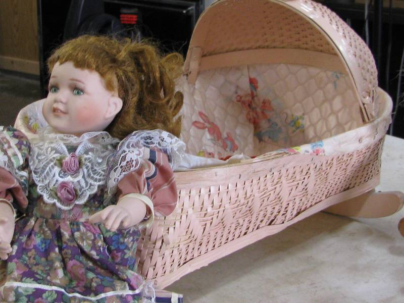 Wicker Doll Cradle