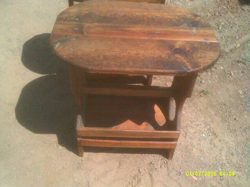 2 MATCHING WOOD TABLES