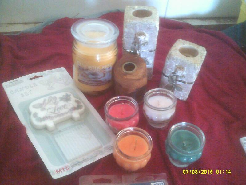CANDLES , WAX SCENTED CUBES , CANDLE HOLDERS