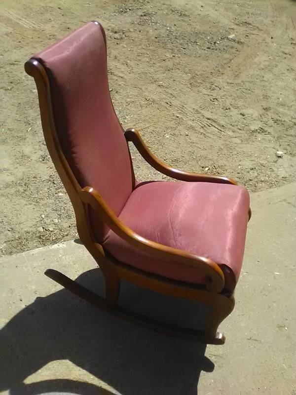 lot 10 image: WOODEN ROCKING CHAIR