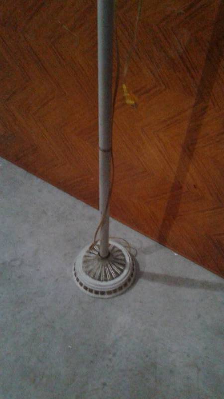 lot 19 image: Tall Floor Lamp, Distressed Look, No Shade