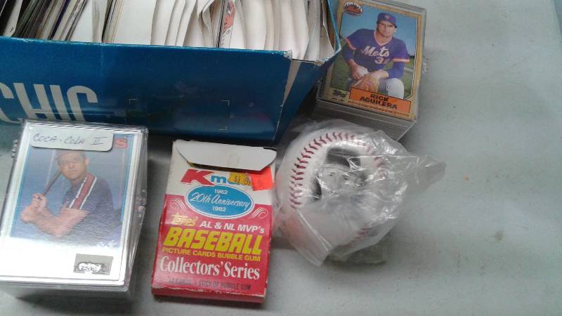 lot 33 image: Box With Basketball Cards, Baseball Cards, Nolan Ryan Baseball
