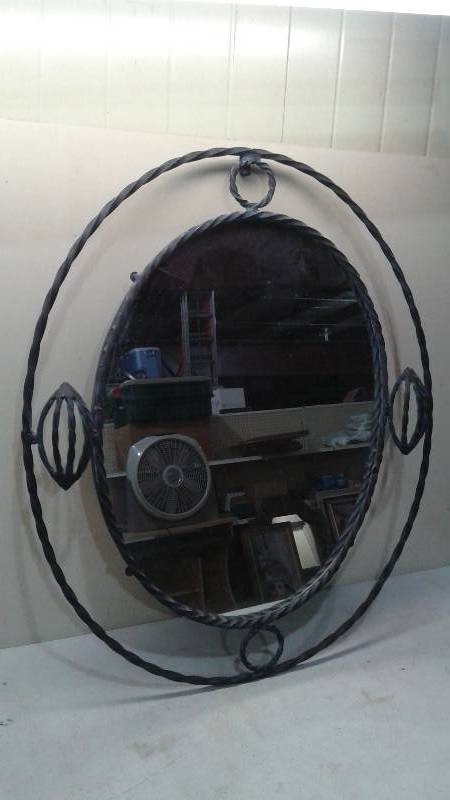 lot 77 image: Large Wrought Iron Hanging Mirror