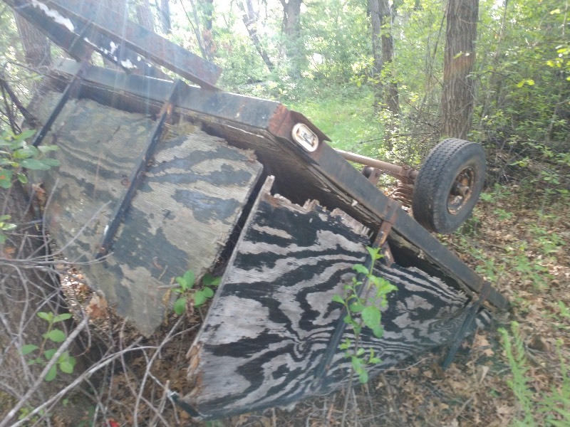 Farm Trailer w Wood For Side Walls
