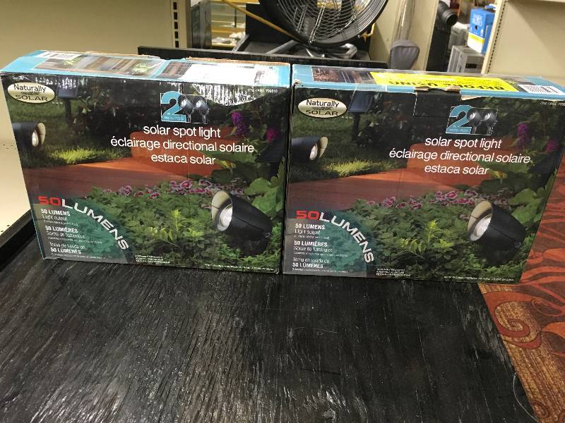 lot 292 image: Two Boxes of Solar Spotlights 2 PK, Retail $29.98