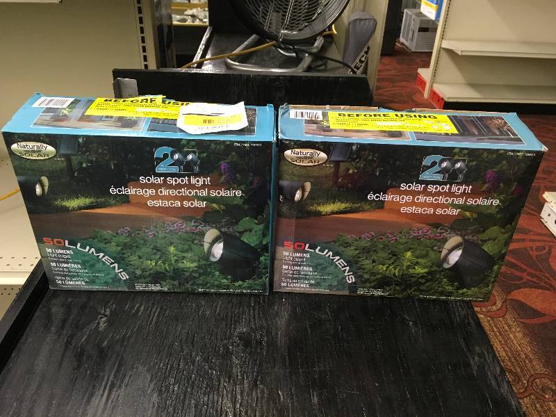 lot 297 image: Two Boxes of Solar Spotlights 2 PK, Retail $29.98