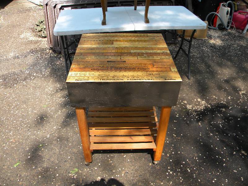 Unique Yardstick BBQ Table on wheels