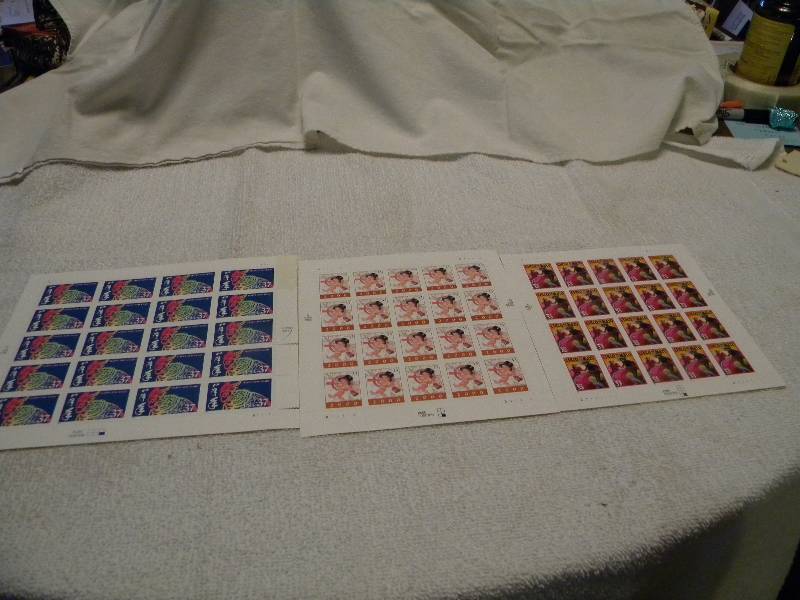 Sheets of unused Postage Stamps