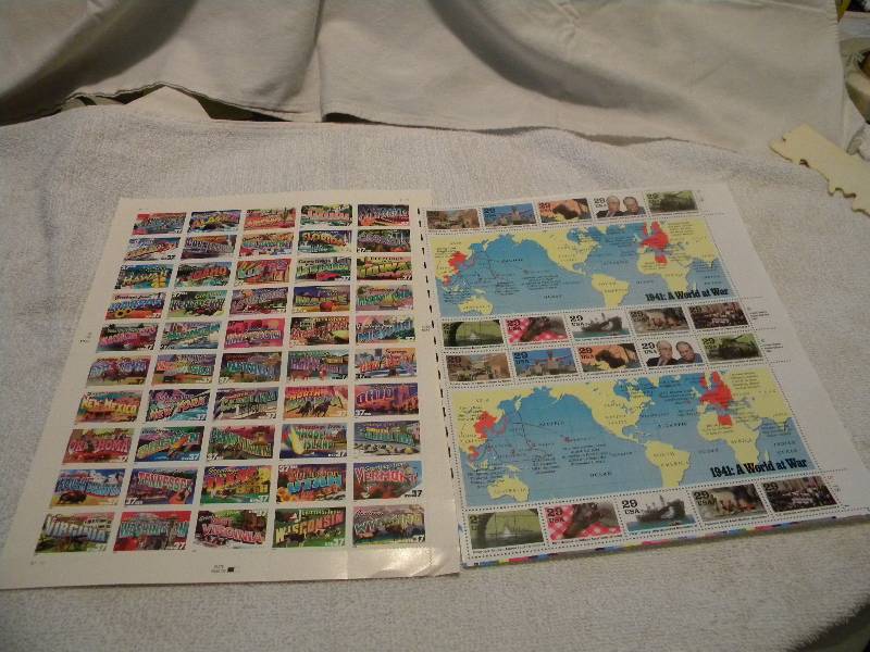 Sheets of unused Postage Stamps